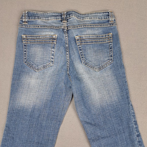 Y2K Southpole Jeans Womens 9 Low Rise Bootcut Light Blue Denim Patches Vintage‎ - Picture 8 of 13